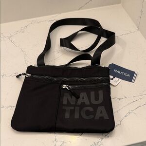 Nautica Black Crossbody Waterproof Belt Bag with Logo